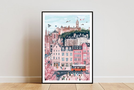 Edinburgh Castle Travel Poster, Edinburgh Scotland