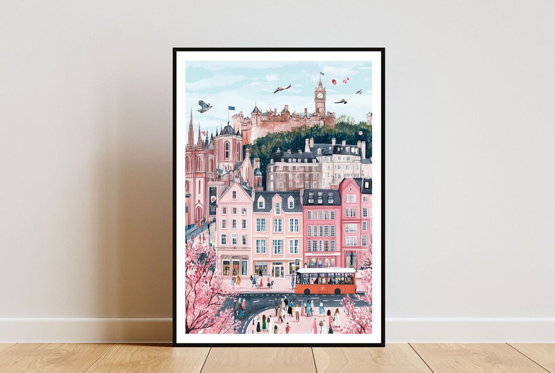 Edinburgh Castle Travel Poster, Edinburgh Scotland