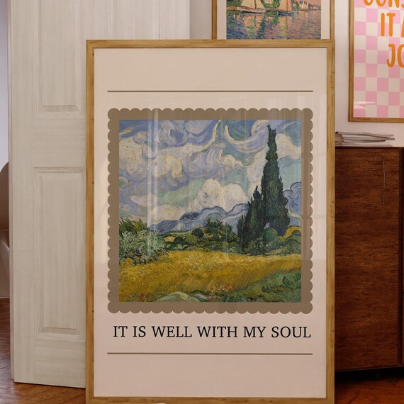 It Is Well With My Soul Van Gogh Style Wheat Field Christian Poster
