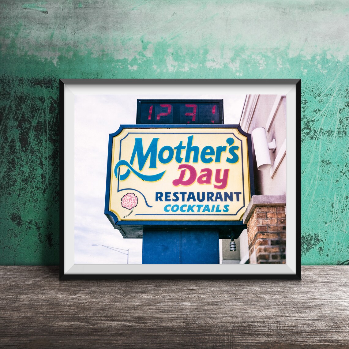 Mother's Day Restaurant Cocktails Retro Sign Photography Poster