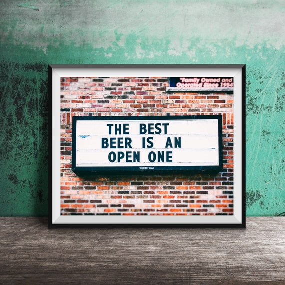 Beer Sign Bar Photo Bar Sign Dining Room Liquor Store Bar Art Sign Unframed Print Beer Drinker Funny Signs