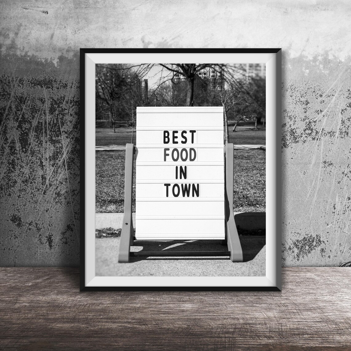 Best Food in Town Orange Changeable Letter Sign Photography Poster - Image 2