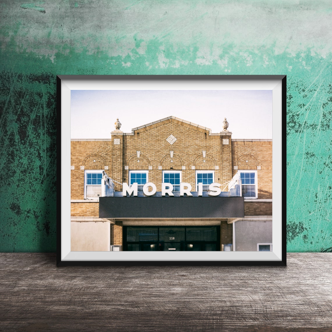 Morris Theatre Historic Brick Facade Marquee Sign Photo Poster