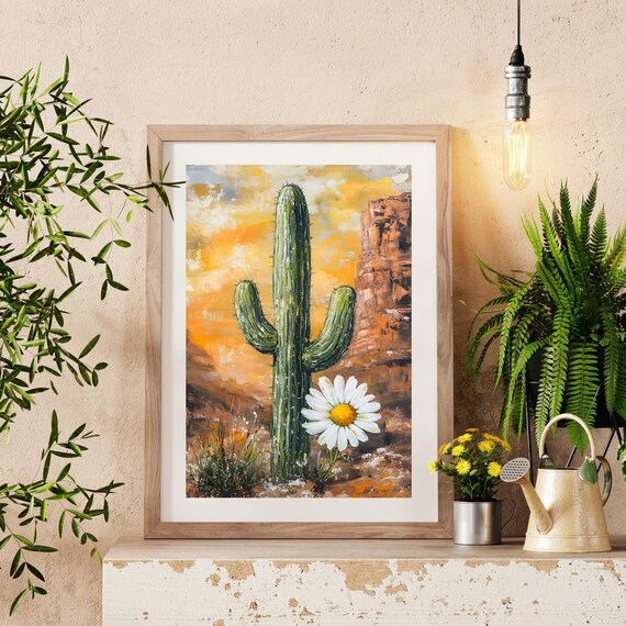 Cactus Photography Prints Mexican Art Colorful Wall Botanical Boho Decor Maximalist Print