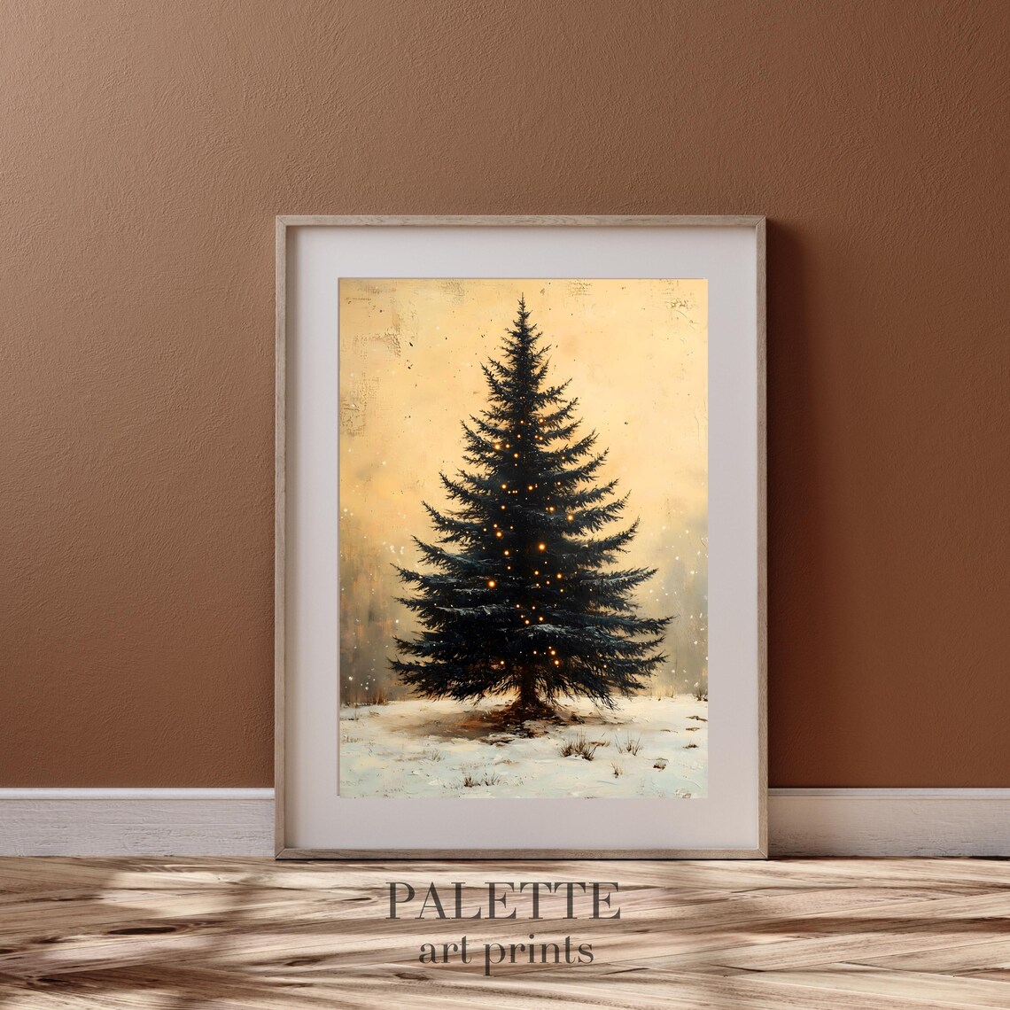 Snowy Pine Tree, Rustic Vintage Christmas Decoration - Image 3