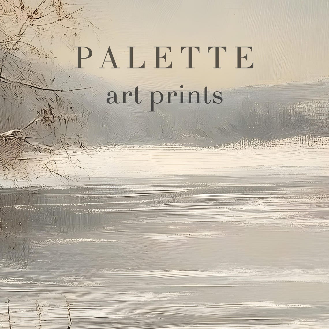 Snowy Birch Trees Along a Frozen Lakeshore Serene Winter Wall Art - Image 3