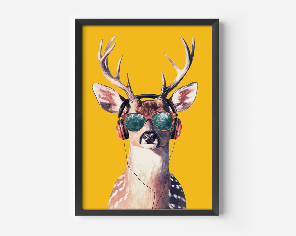 Funny Animal Music Art Print for Modern Living Room