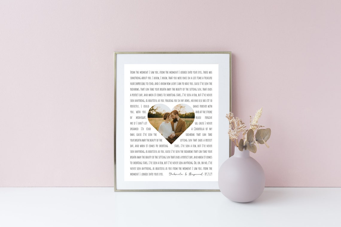 From This Moment Shania Twain Heart Shaped Photo Lyrics Wall Art - Image 6