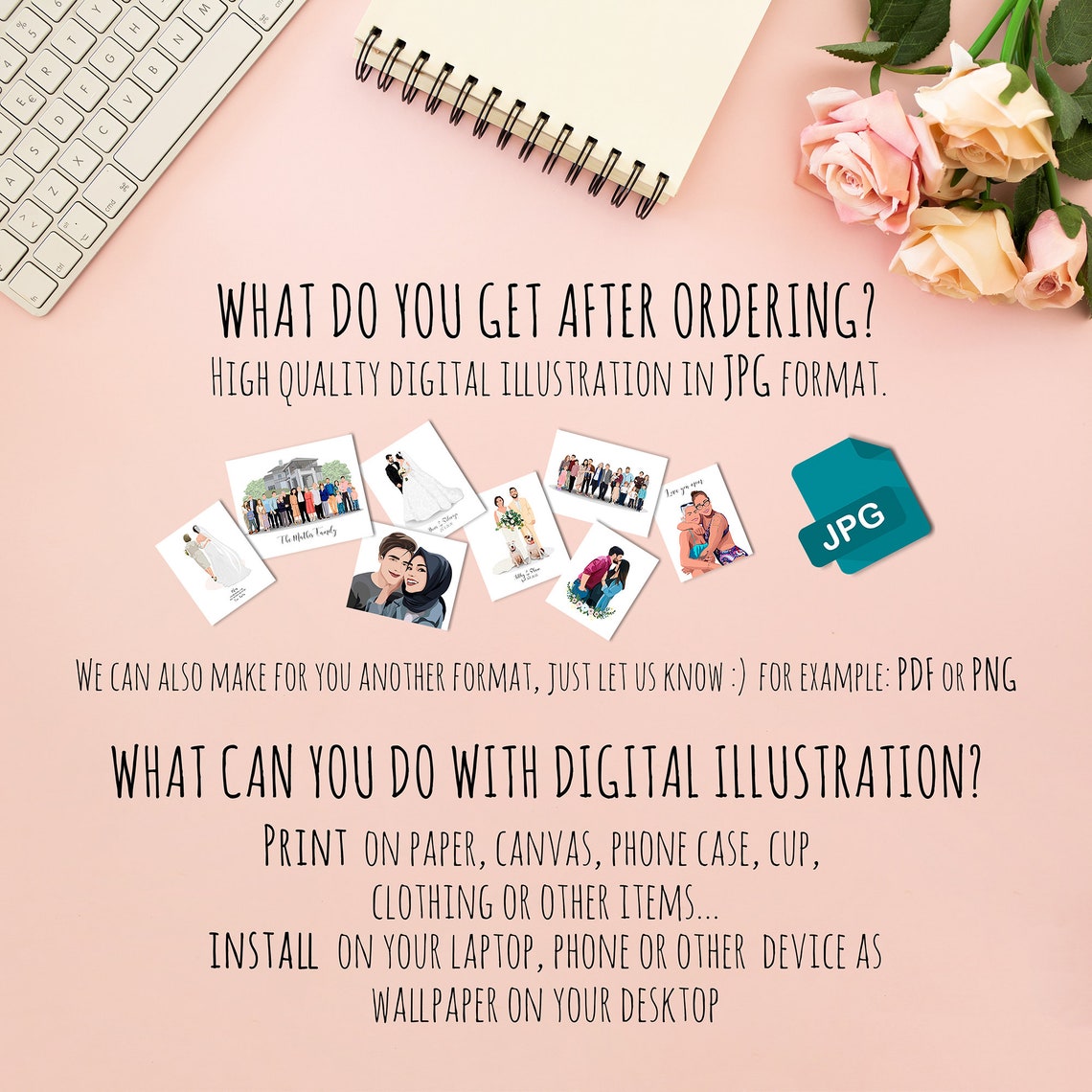 Grandma Custom Portrait Family Print Grandmother Gift Family Portrait Illustration Personalized Gift For Grandparent Custom Family Gift - Image 3