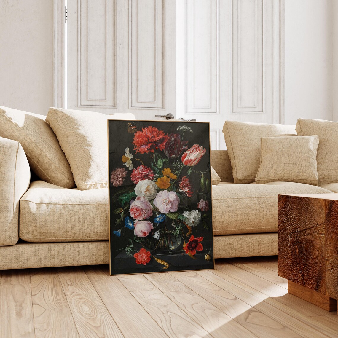 Decadent Dark Floral Bouquet Vintage Still Life Oil Painting Poster - Image 4