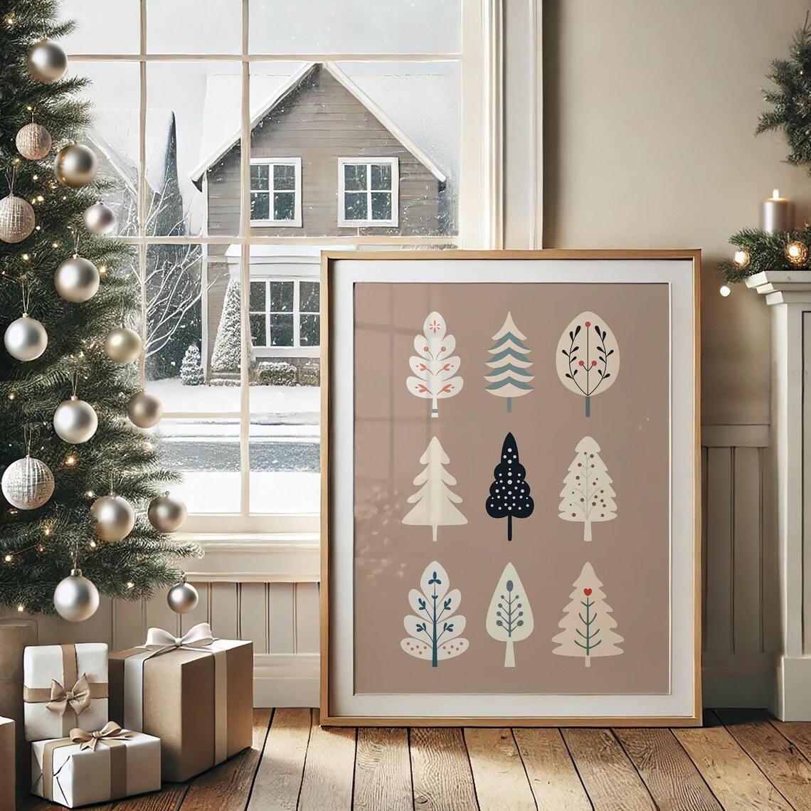 Christmas Trees Holiday Art Print, Festive Wall Art - Image 3