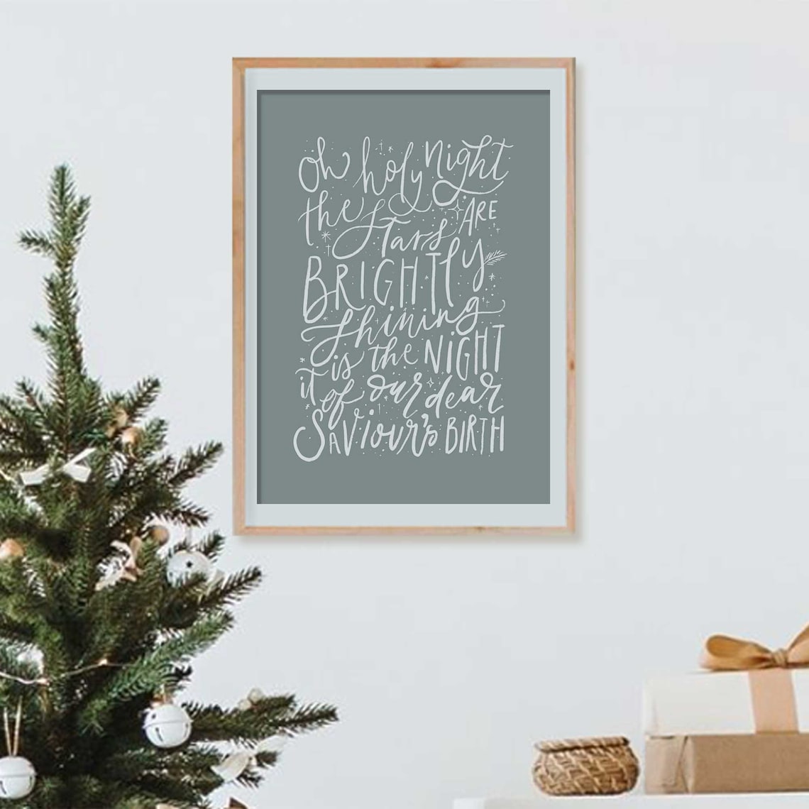 Oh Holy Night Christmas Art Print, Winter Wall Art - Image 3