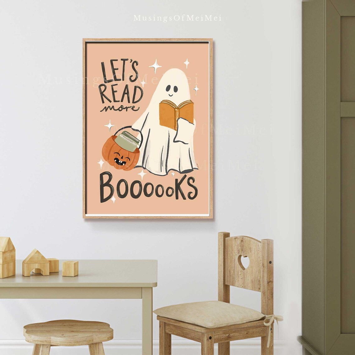 Halloween Read More Books Classroom Wall Art Print - Image 2