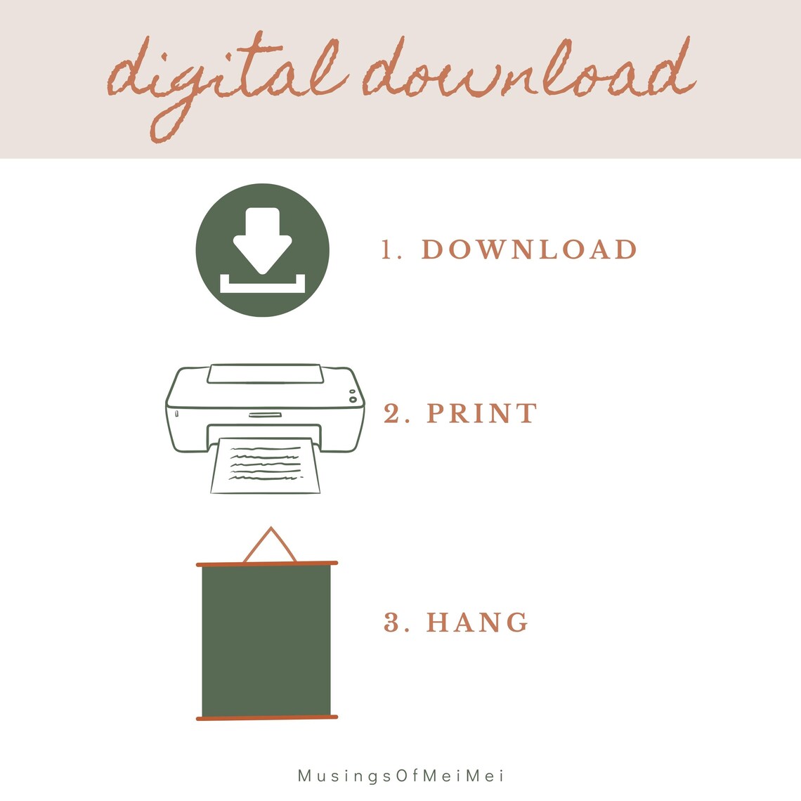 Christmas Reindeer Minimalist Boho Art Print - Image 3