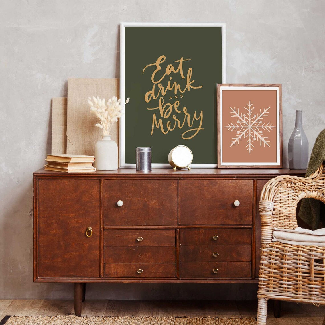 Christmas Bar Cart Quote Print, Vintage Holiday Decor - Image 2