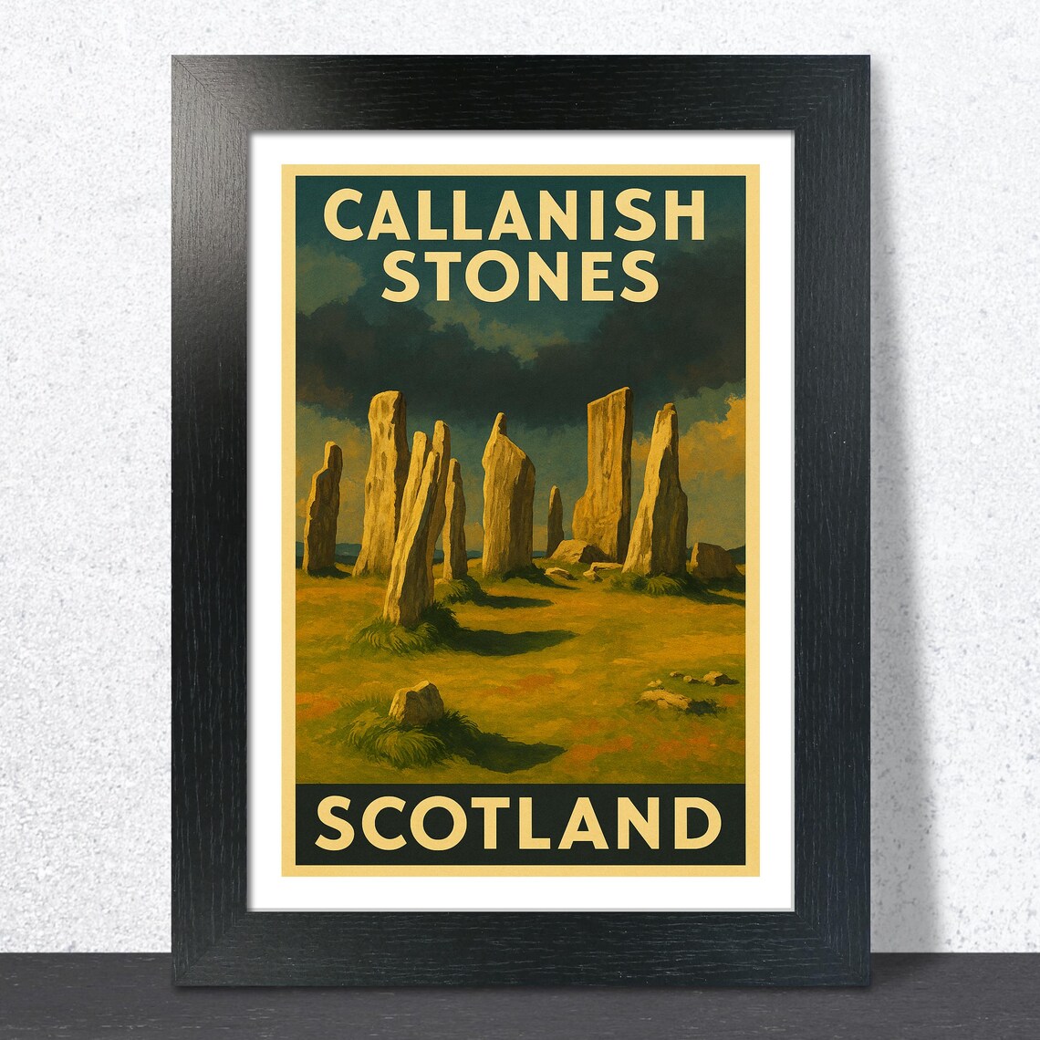 Callanish Stones Scotland Sunset Stones Vintage Travel Poster