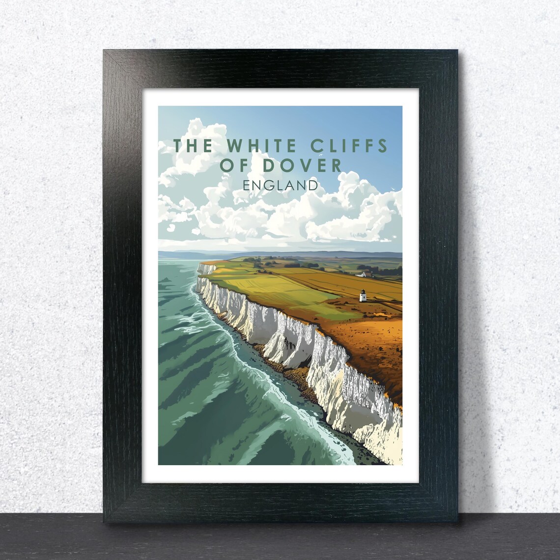 White Cliffs Of Dover Vintage Travel Poster Print