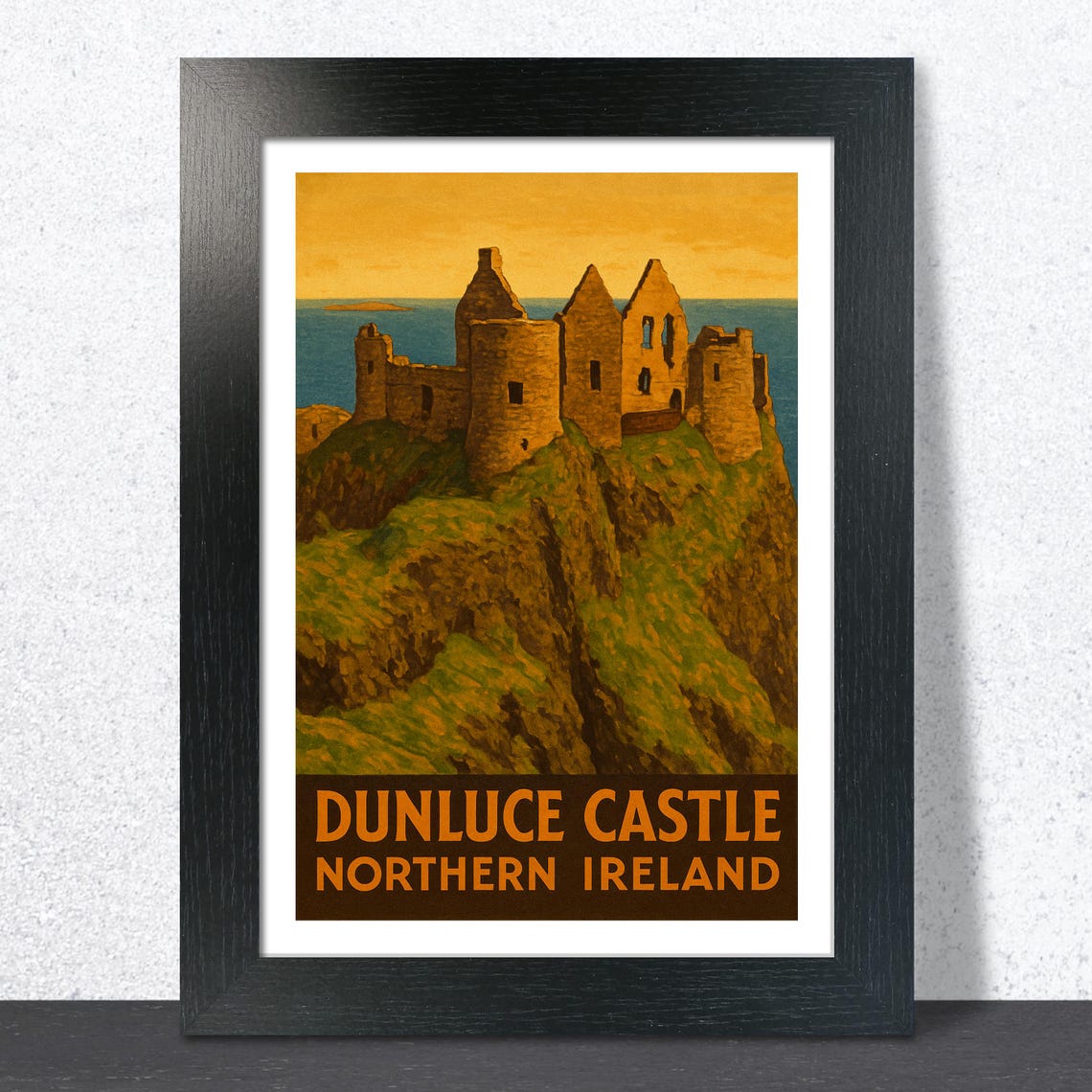 Dunluce Castle Northern Ireland Dramatic Ruins Travel Poster