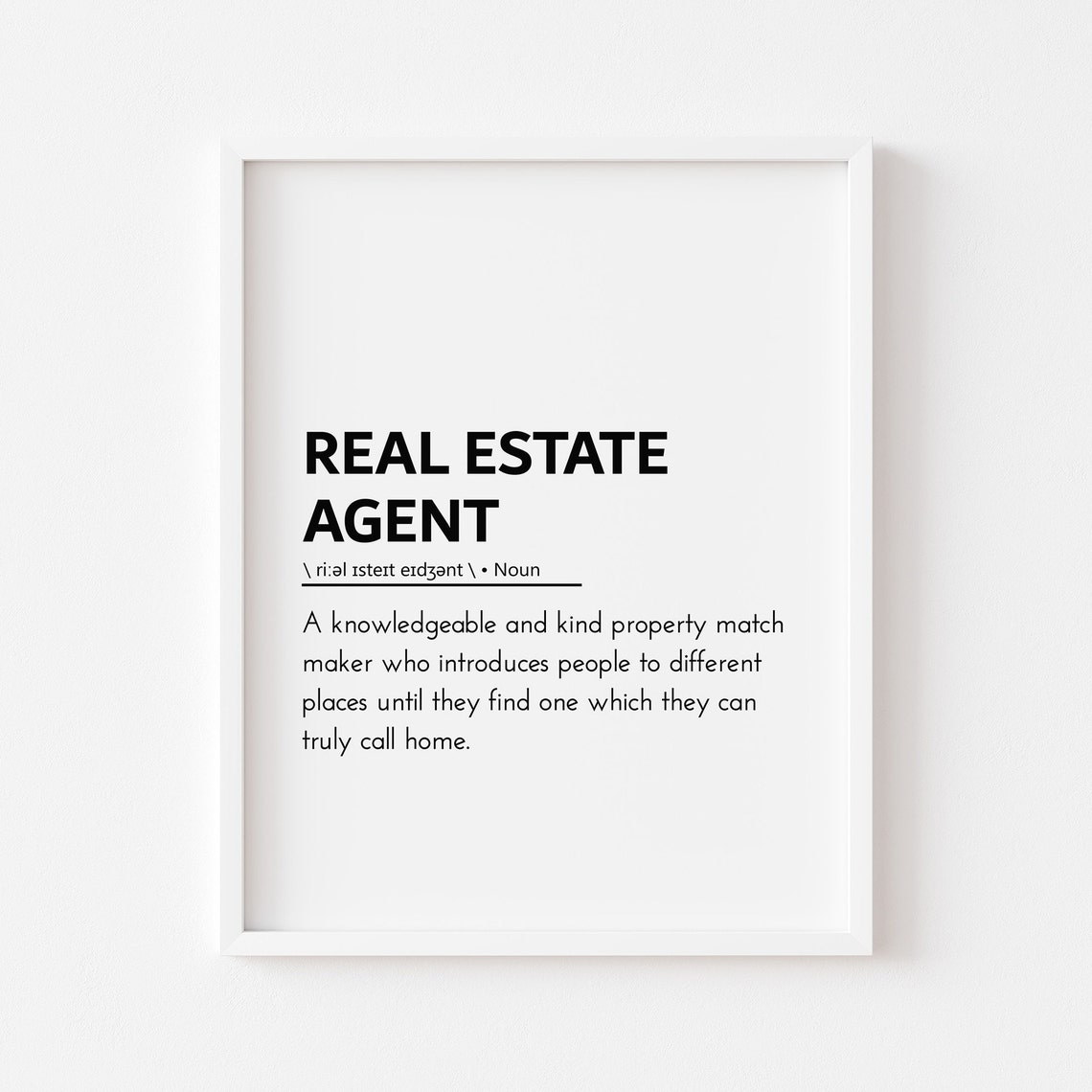 Real Estate Agent Definition Realtor Office Decor Closing Poster
