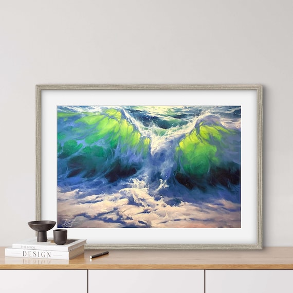 The Hunt Seascape Poster, Eagle Nature Art Print