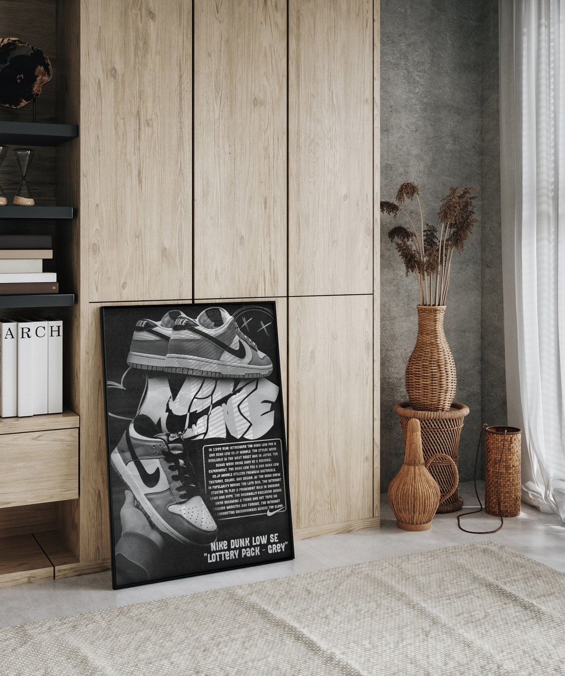 Nike Dunk Low SE Lottery Pack Grey Sneaker Collage Art Wall Art - Image 3