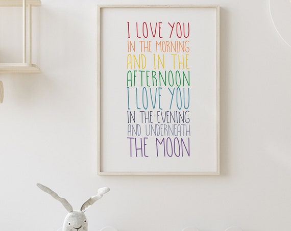 Rainbow Nursery Wood Sign Nursery Room Sign I Love You In The Morning Sign Nursery Room Decor Nursery Wall Decorations Sign Above Crib