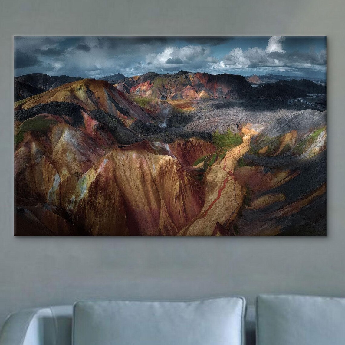 Landmannalaugar Iceland Poster Colorful Volcanic Mountains Highlands