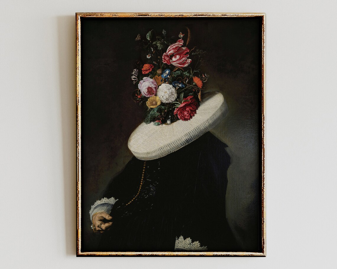Dark Academia Vintage Poster, Retro 70s Art Print