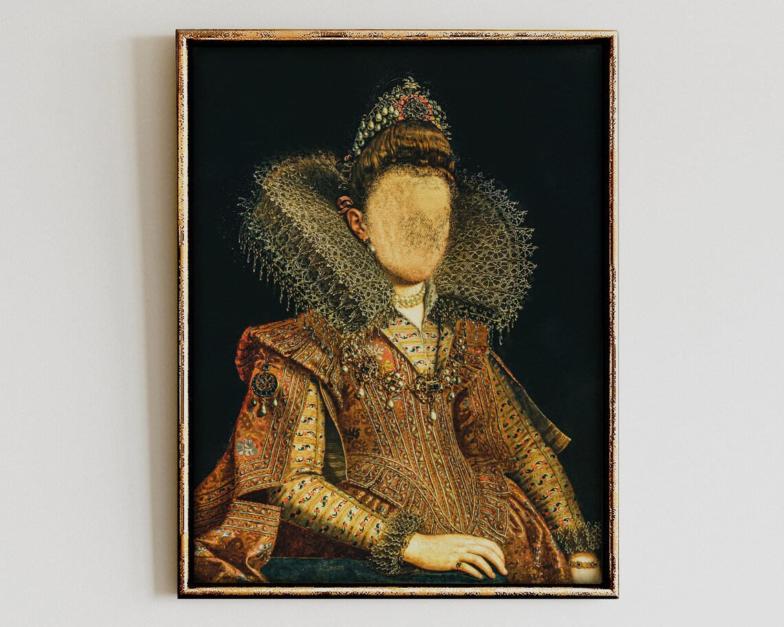 Faceless Woman Portrait, Surreal Quirky Art Print