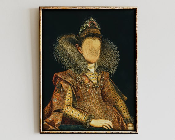 Faceless Woman Portrait, Surreal Quirky Art Print