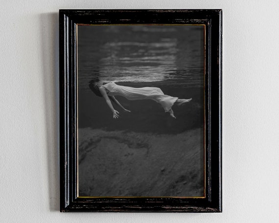 Surreal Woman Underwater Art Print Eclectic Victorian Style