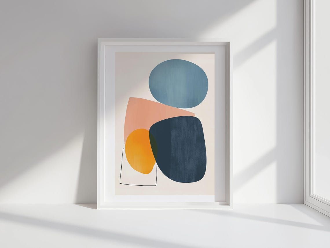 Colorful Pastel Abstract Geometric Shapes Minimalist Wall Art - Image 3