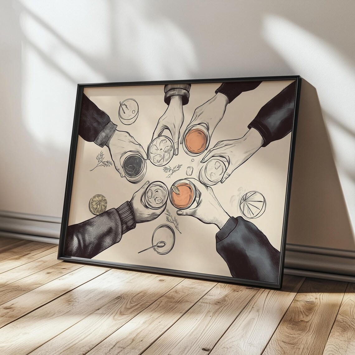 Cheers Print, Trendy Bar Cart Wall Decor - Image 3