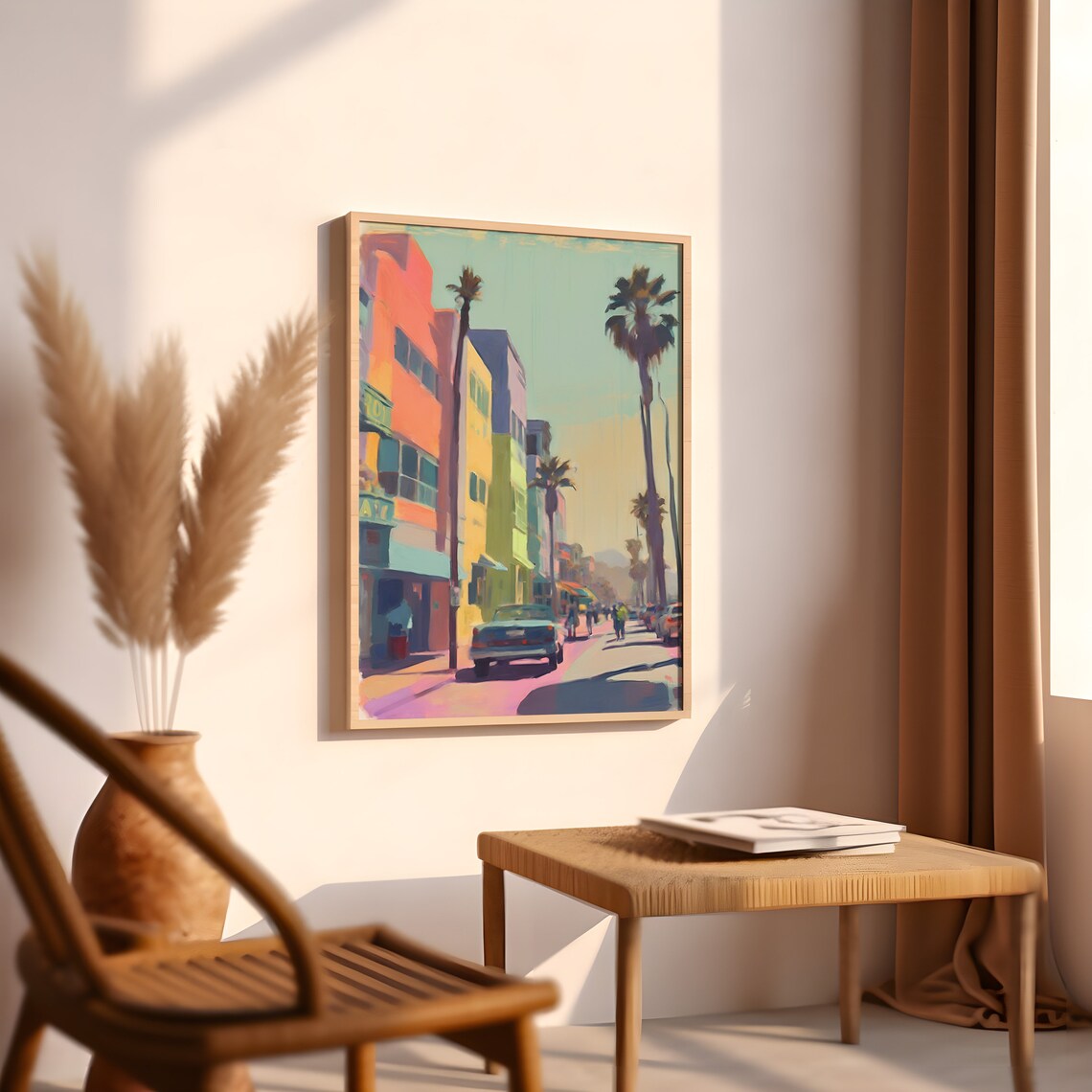 Santa Monica Sunset Preppy Beach House Art Print - Image 4