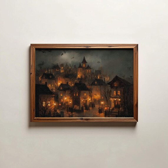 Fall Landscape Art Cottagecore Autumn Wall Digital Download