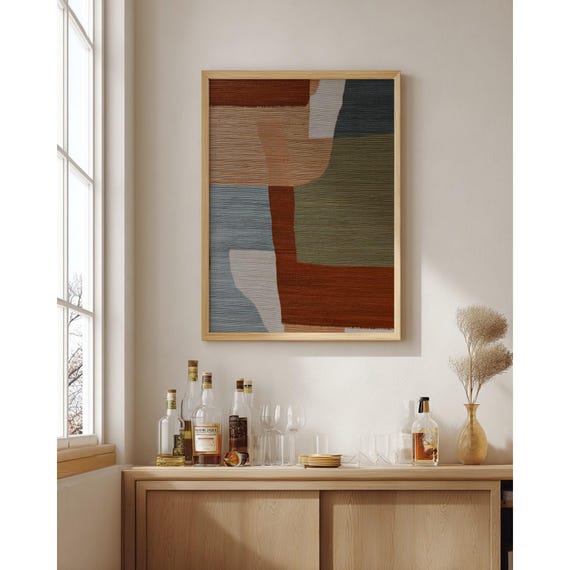 Abstract Painting Terracota Contemporary Design Organic Shapes Boho Terra Art Prints Digital Download