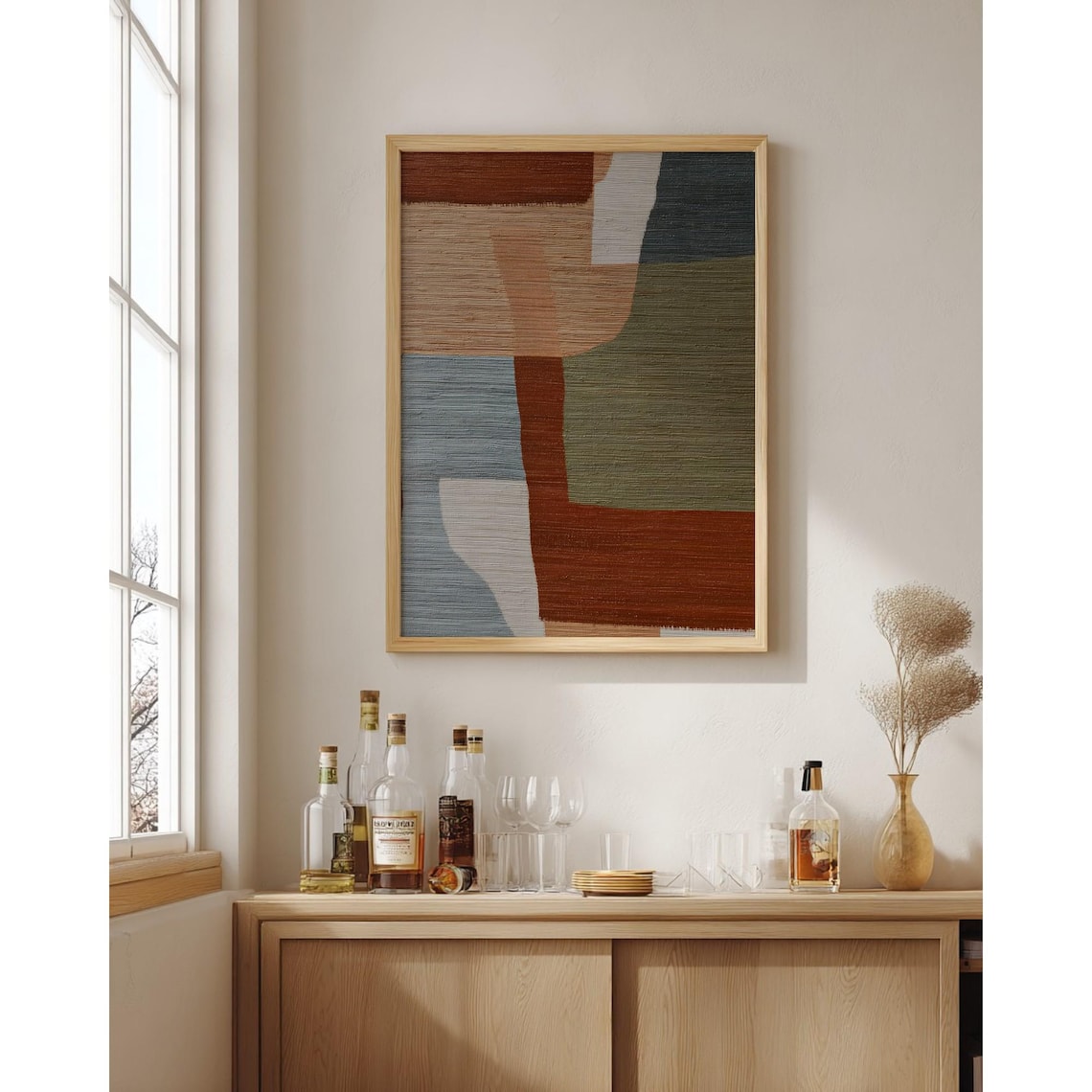 Terracotta Organic Shapes Contemporary Abstract Boho Earthy Tones Wall Poster