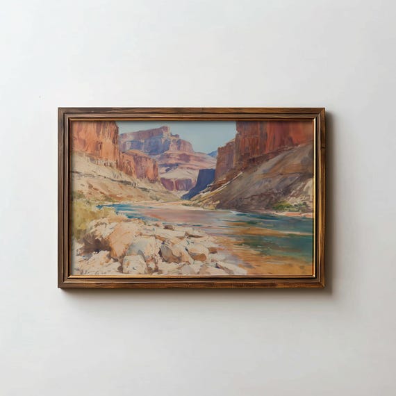Grand Canyon Printable Wall Art Watercolor Southwestern Artwork Desert Landscape Digital Download