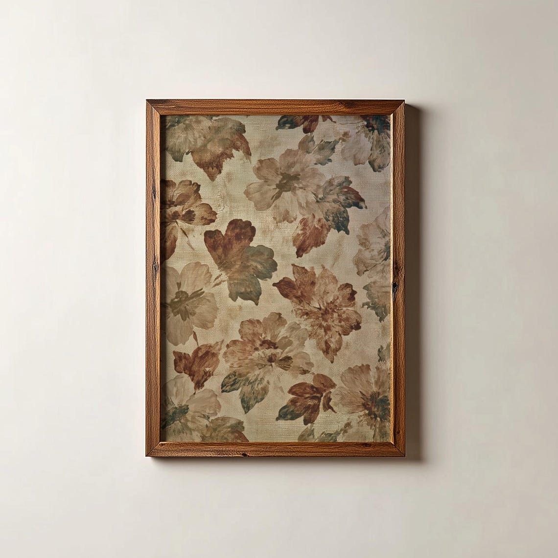 Vintage Rust Floral Tapestry Moody Fall Botanical Gallery Wall Art