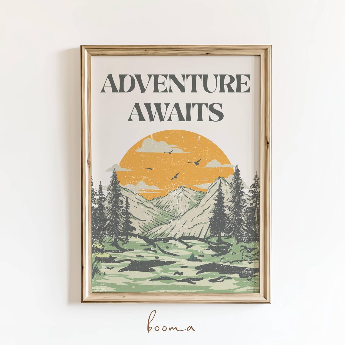 Adventure Awaits Mountain Landscape Art Print