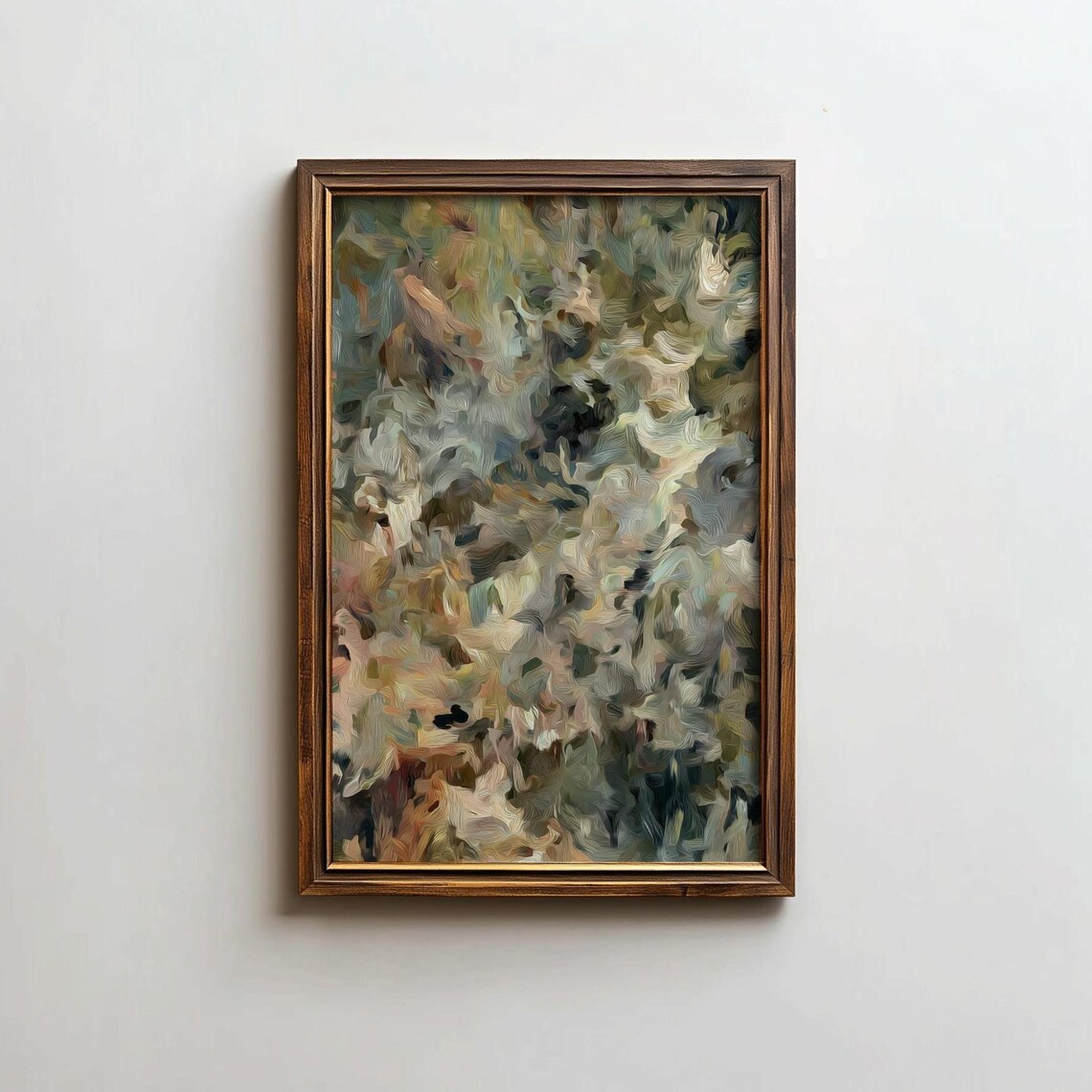 Green Abstract Oil Painting Contemporary Design Art Print