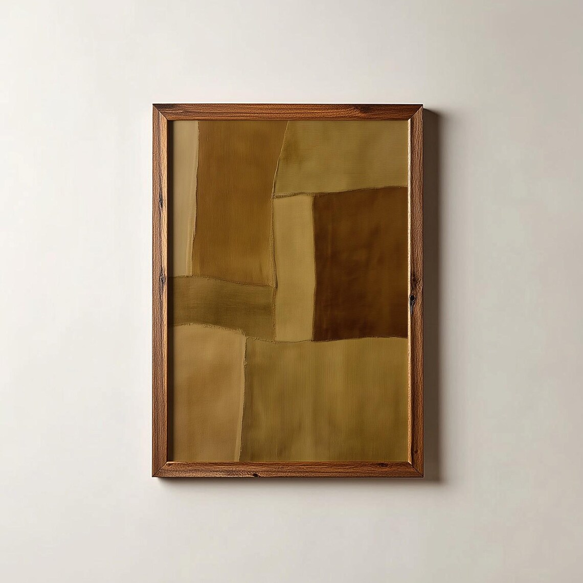 Yellow Tones Abstract Poster, Japandi Wall Art Print
