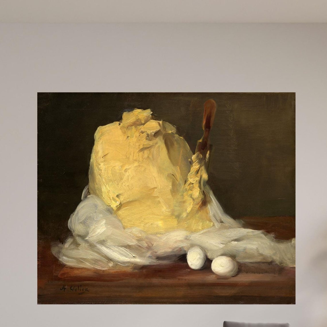 Butter And Eggs Bakery Wall Art Mound Of Butter Painting By Antoine Vollon Vintage Wall Art French Food Still Life Food Poster Art
