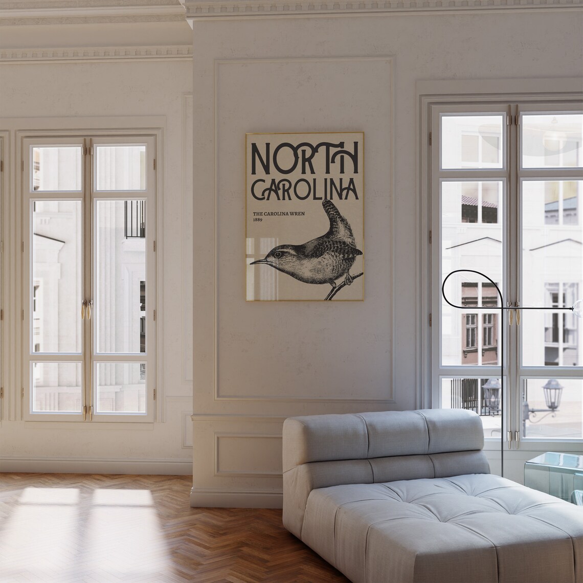 North Carolina Vintage Bird Poster Art Print - Image 3