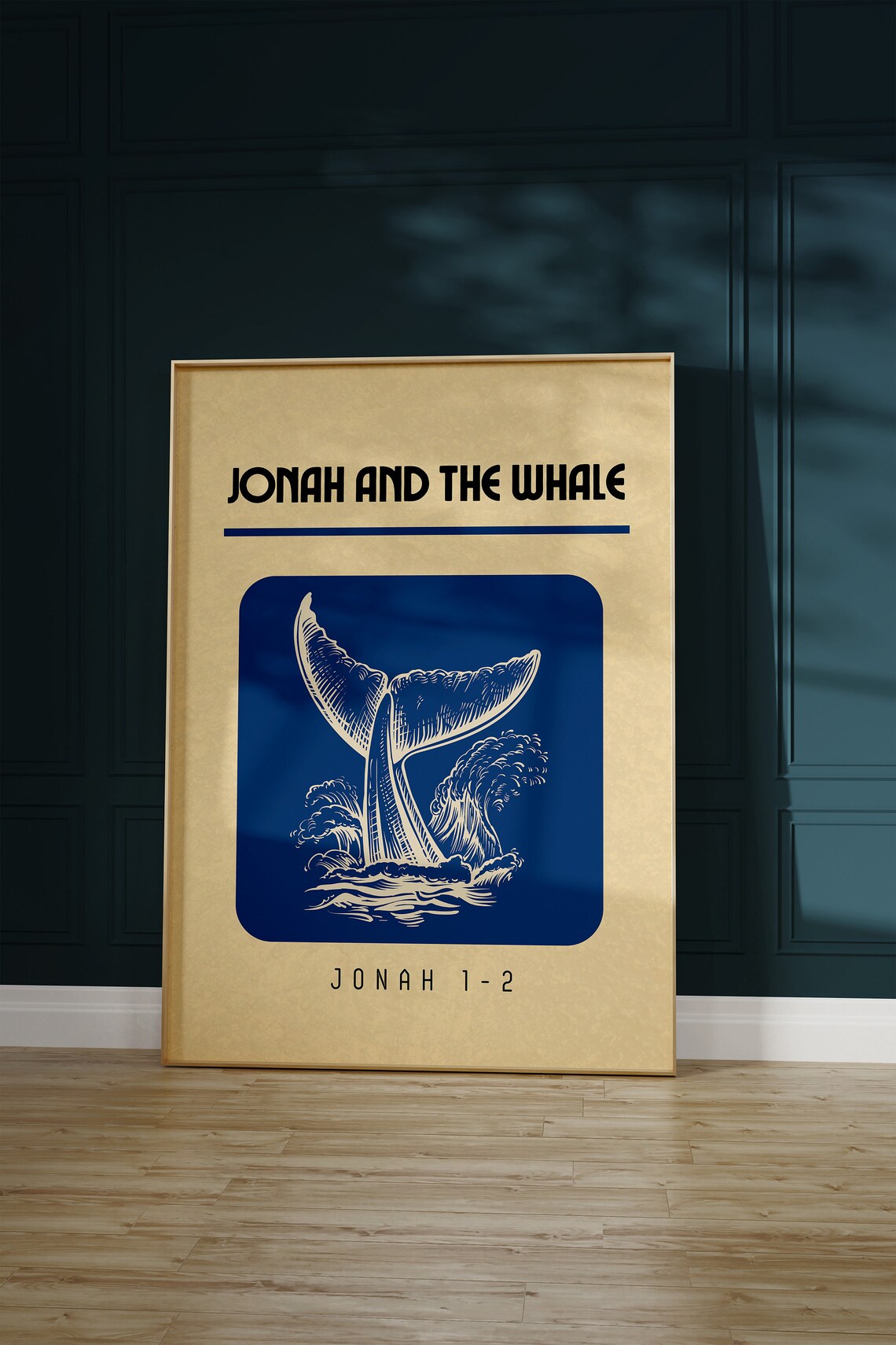 Jonah And The Whale Print Retro Scripture Poster Vintage Bible Artwork Trendy Christian Decor Biblical Wall Art 1 Print - Image 2