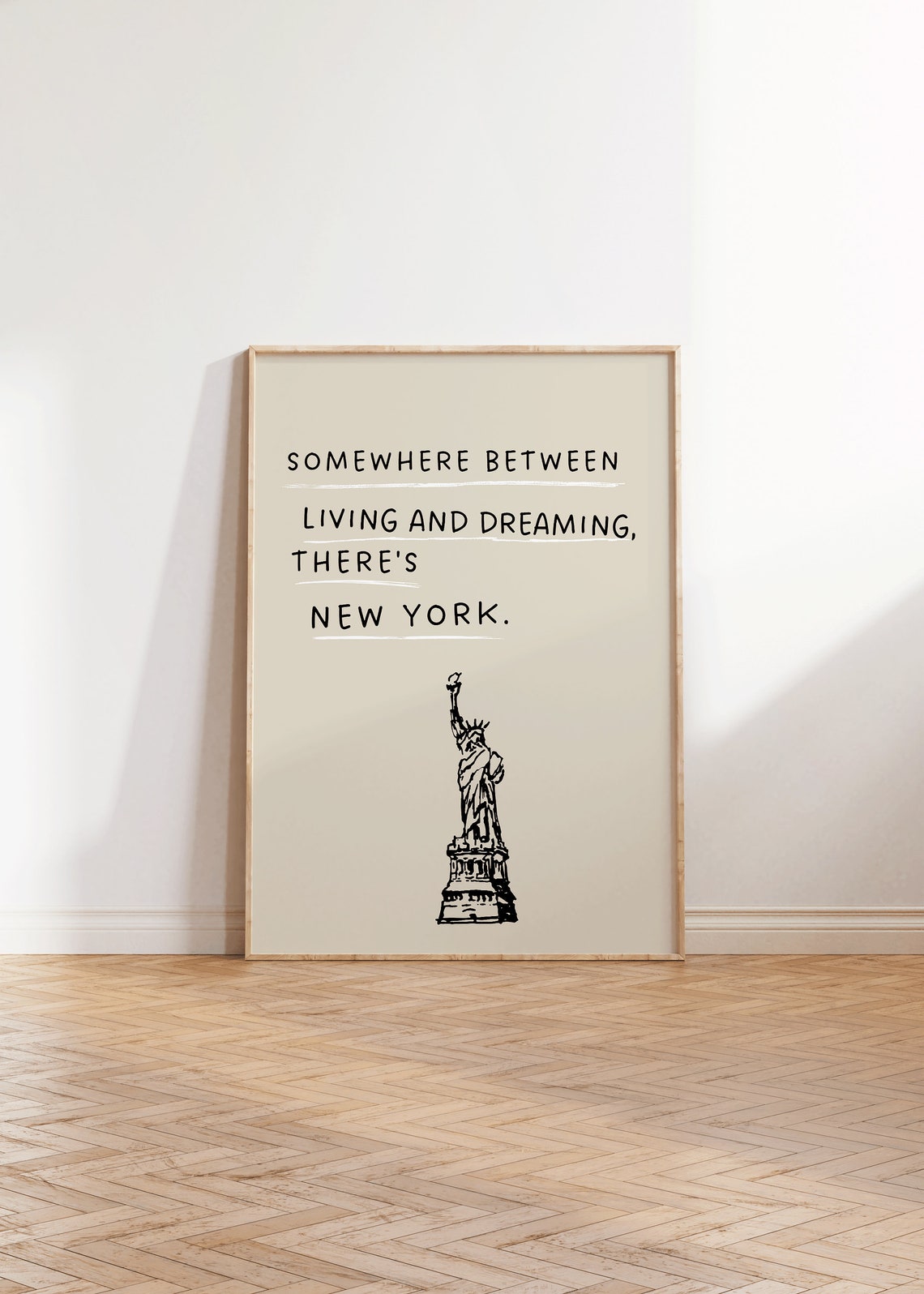 Somewhere Between Living And Dreaming There Is New York Quote Poster - Image 3