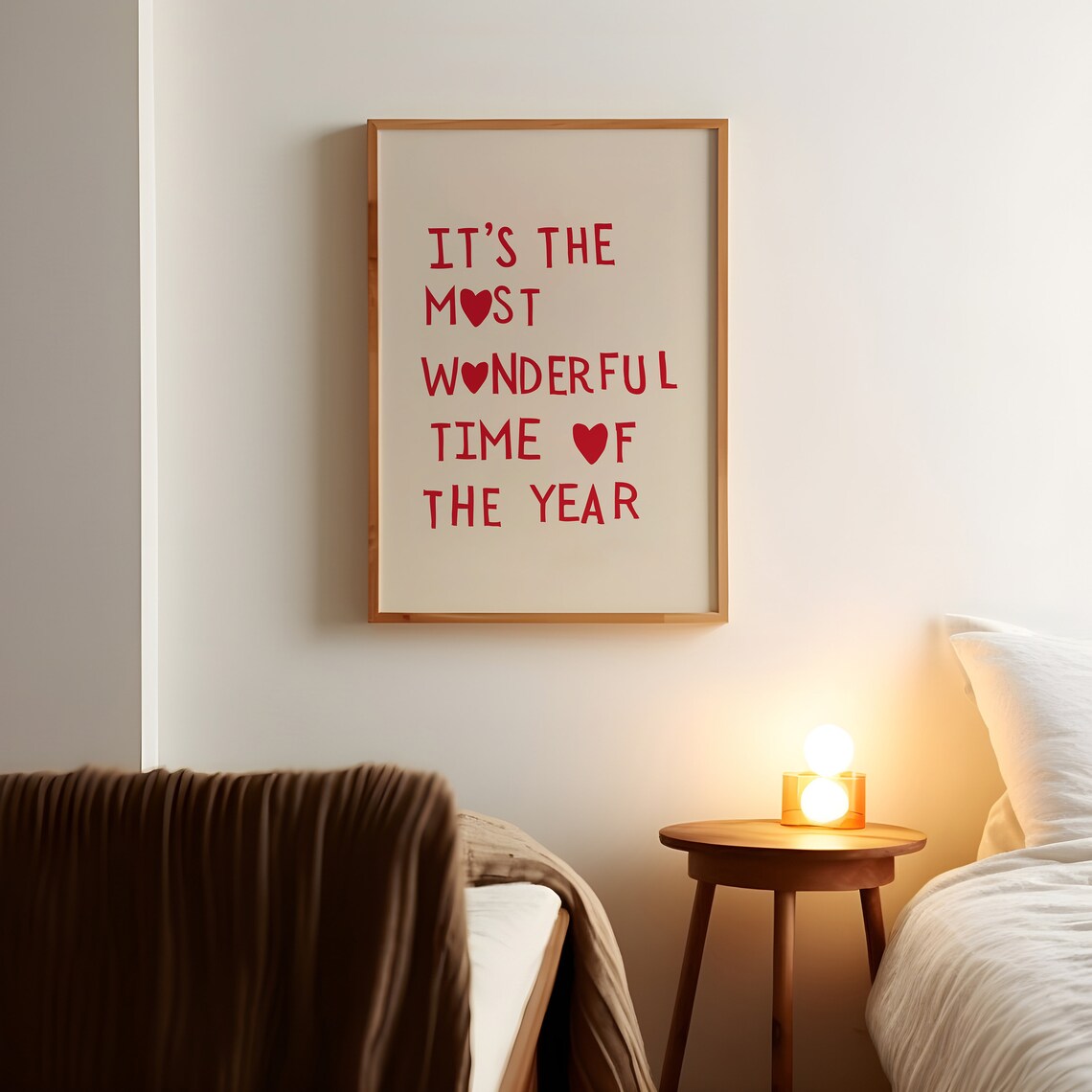 It's the Most Wonderful Time of the Year Red Heart Christmas Poster - Image 2