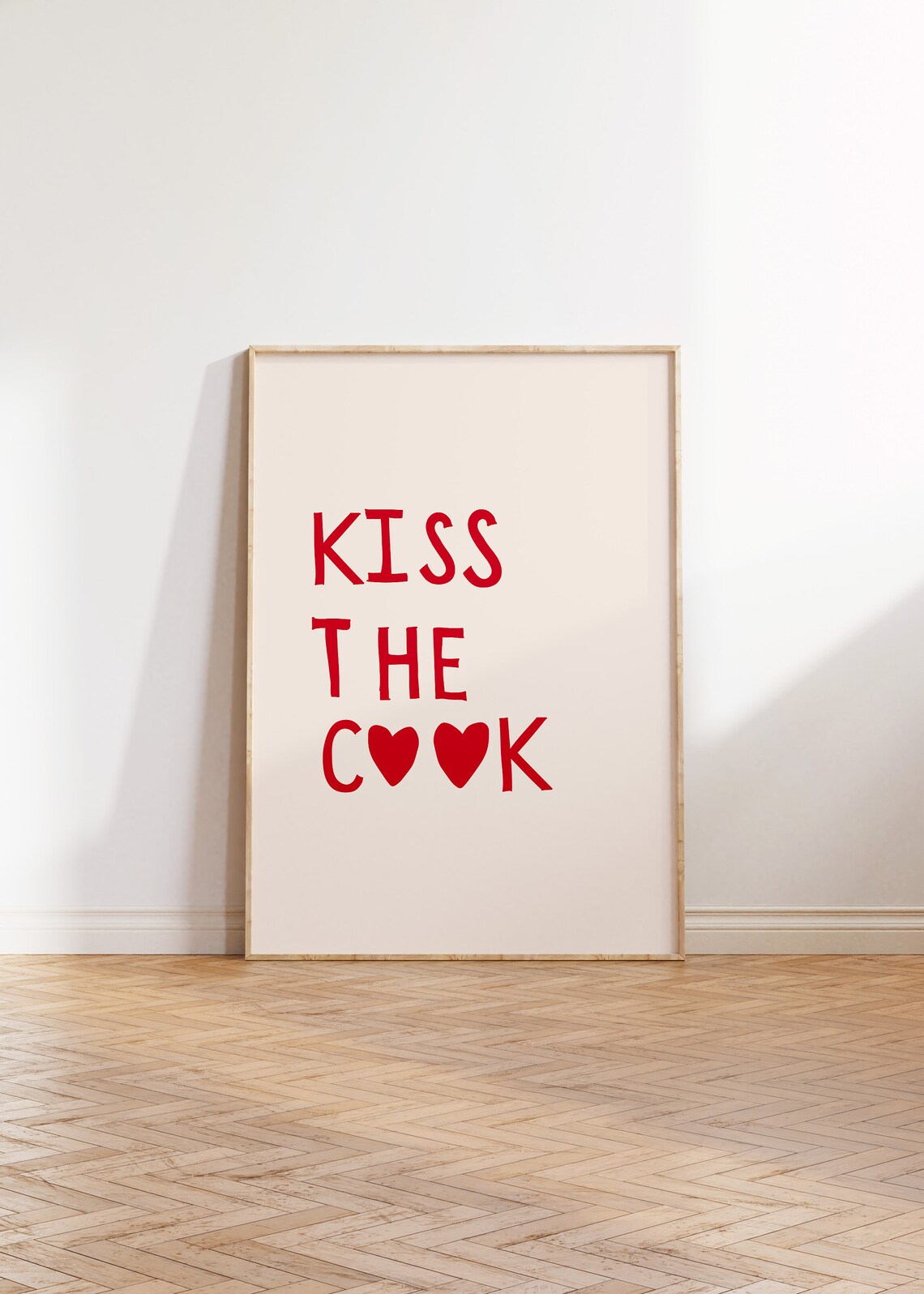 Kiss The Cook Print, Minimalist Kitchen Decor - Image 3
