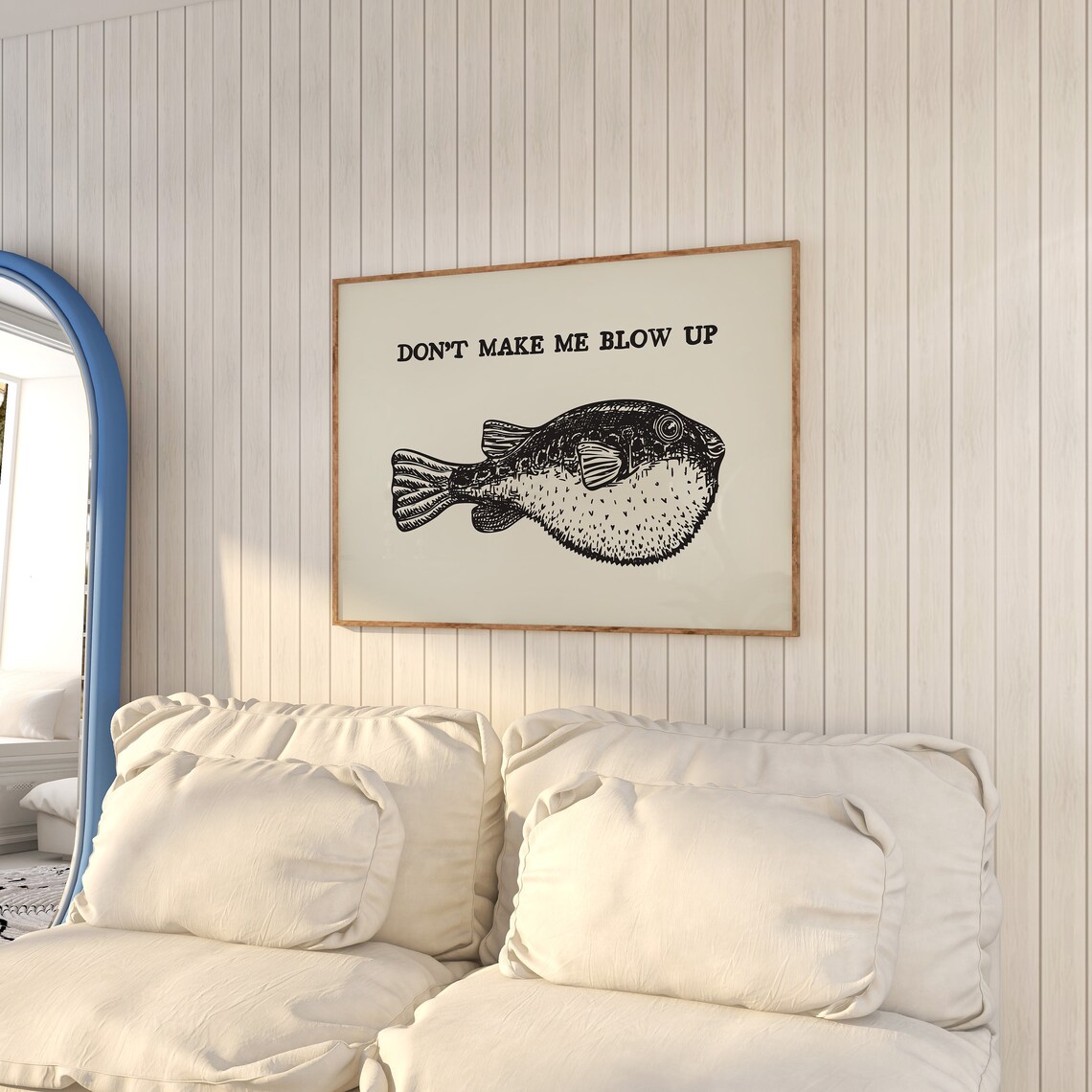 Vintage Blowfish Coastal Beach Quote Art Print - Image 3