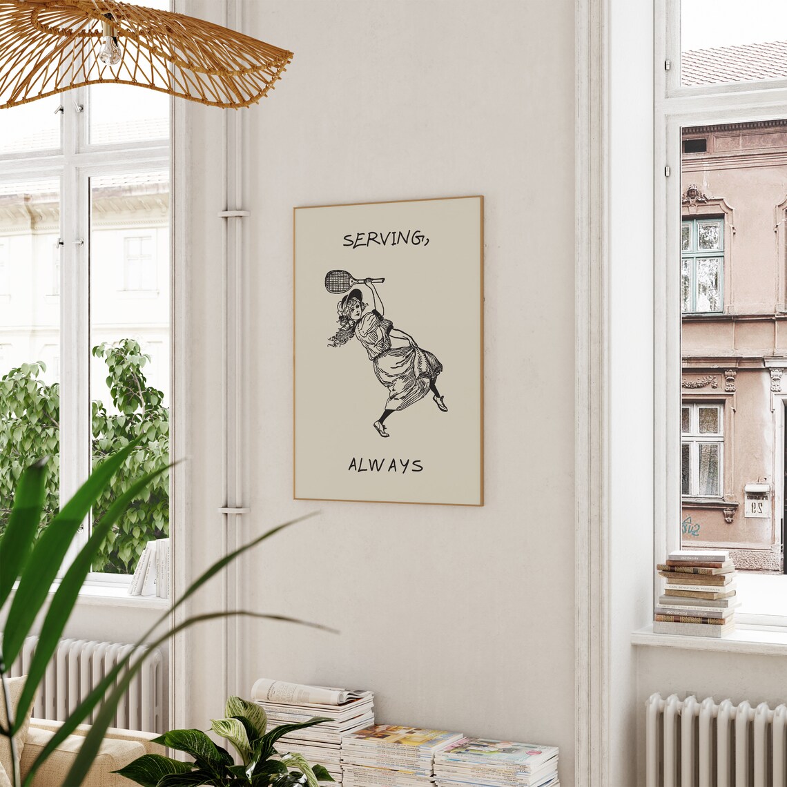 Vintage Tennis Positive Quote Art Print, Bedroom Decor - Image 2